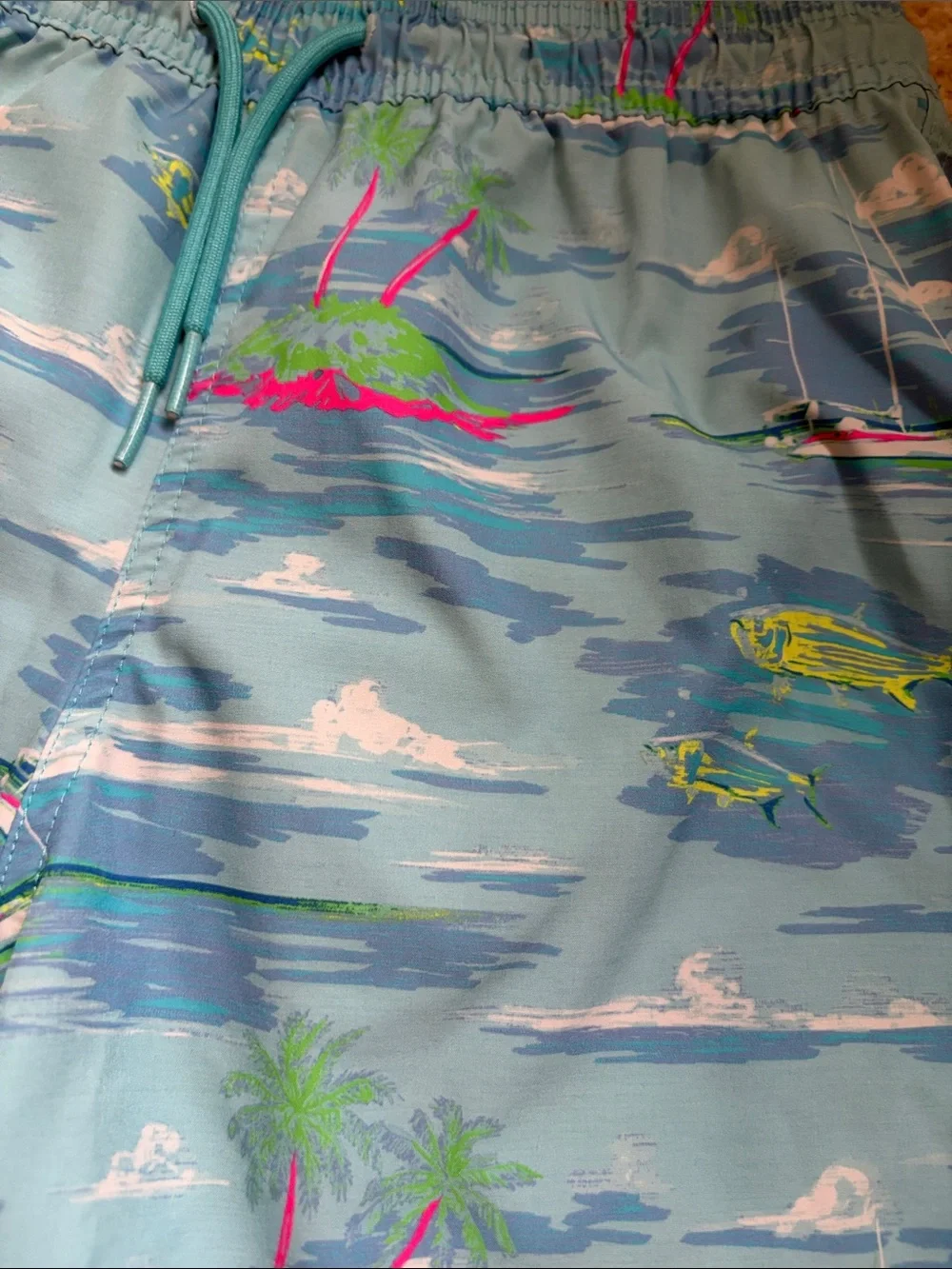 Vineyard Vines Light Blue Tropical Island Swim Trunks